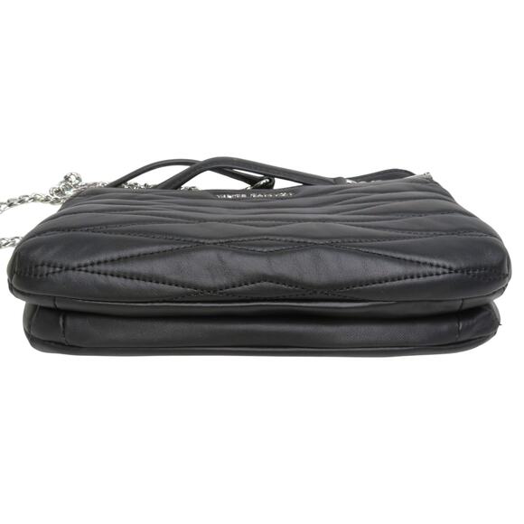 New VINCE CAMUTO Black Quilted Leather Convertible Strap Shoulder Crossbody Bag - Picture 8 of 10